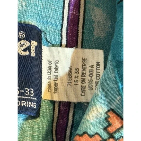 Vintage Wrangler Shirt Button Up Tepee Arrowhead Western Size 15 - 33 Long Sleev - Picture 4 of 6